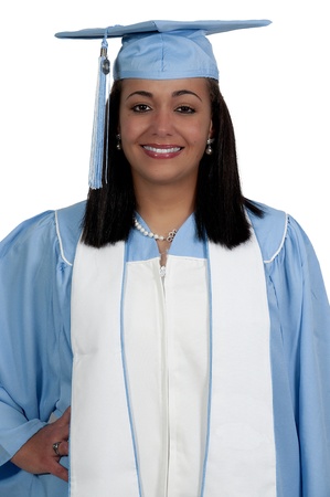 Young black african American woman in her graduation robesの写真素材