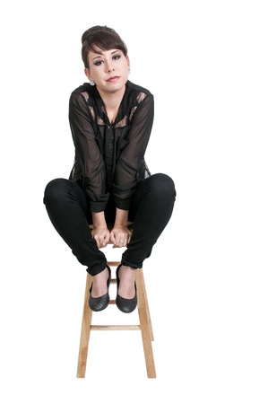 Beautiful young attractive woman modeling a poseの写真素材