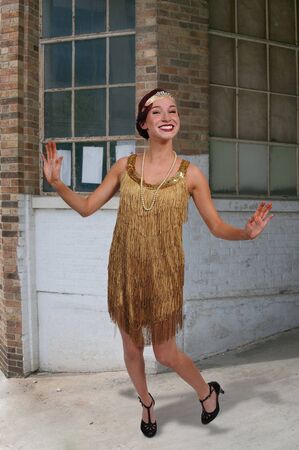 Woman dressed as a 1920s flapper girl