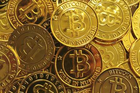 Mason Jar Full of the Electonic Currency Bitcoin