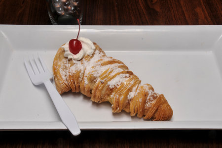 Authentic and traditional pastry confectionary known as lobster tailの写真素材
