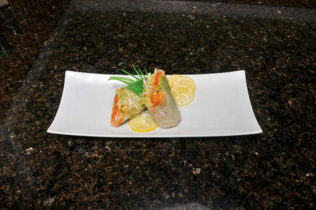 Delicious Japanese cuisine known as a fresh roll