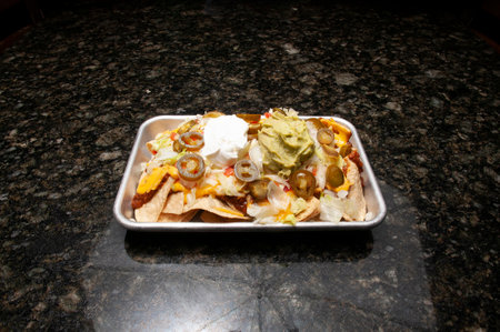 Delicious and authentic Mexican cuisine known as nachosの写真素材