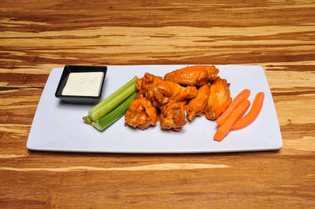 Authentic American cuisine food best known as buffalo hot wingsの写真素材