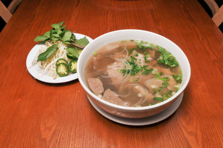 Delicious cuisine known as beef and noodle soup