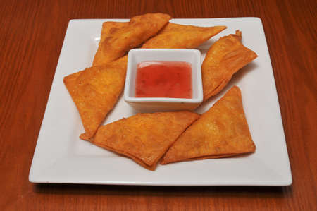 Authentic traditional Japanese cuisine dish known as crab rangoon