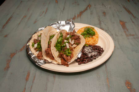 Mexican dish known best as carne asada tacosの写真素材