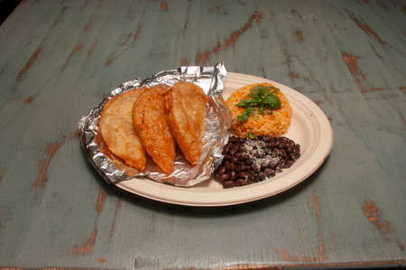 Traditional spanish mexican food beef empanada meat pieの写真素材