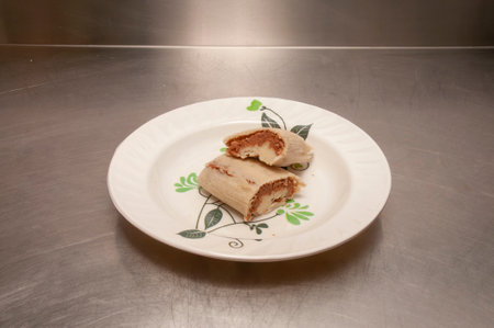 Delicious authentic Mexican cuisine known as bean and cheese tamalesの写真素材