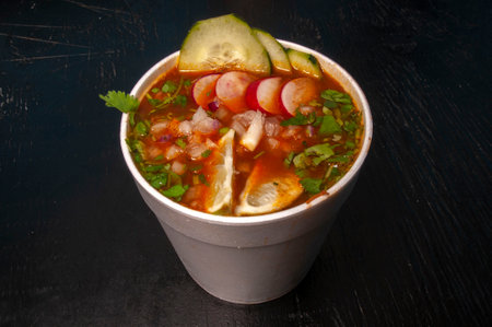 Tasty and traditional mexican dish birria ramenの写真素材