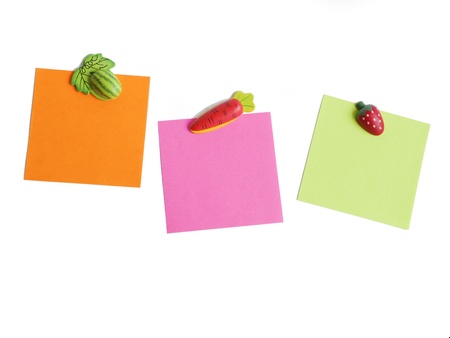Magnets shaped and colored notepaperの写真素材
