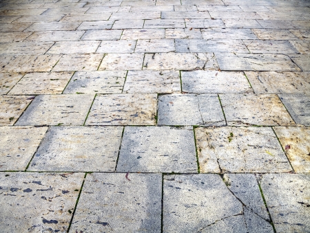 wet pavement flagstones of the city of Burgos, Spainの写真素材