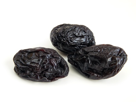 Dry plum on white closeupの写真素材