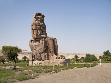 Collosal of Memnon in Egypt, Luxorのeditorial素材
