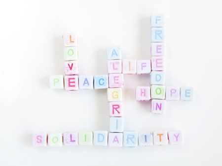 Different words crossword cubes Doneの写真素材