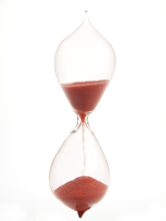 hourglass on white backgroundの写真素材