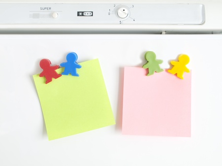 magnets shaped kids colors with note paperの写真素材