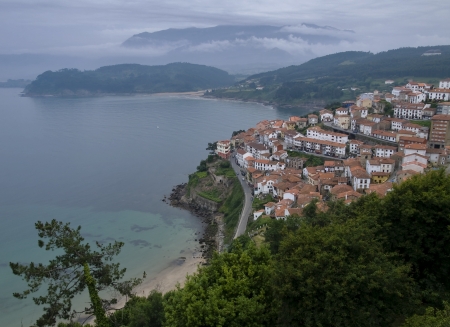 Panoramic view of Lastres, Asturias, Spain