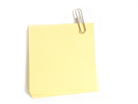 blank adhesive note with paper clip 