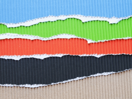 background of different corrugated cardboard paperの写真素材
