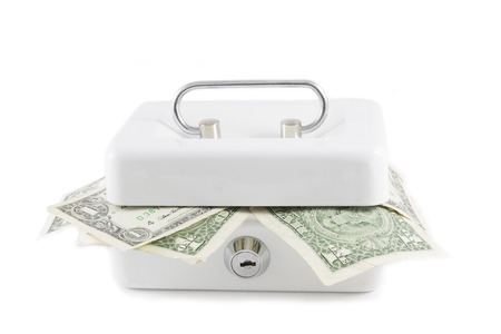  cash box on white の写真素材