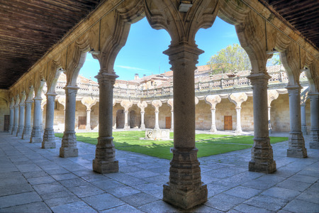 Courtyard of famous University of Salamanca, the oldest university in Spain and one of the oldest in Europe, in Salamanca, Castilla y Leon region, Spain のeditorial素材