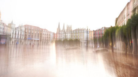 square of Burgos, Spain with abstract effectの写真素材
