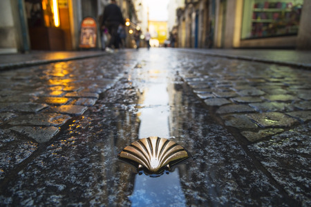 Symbol of the camino de santiago as it passes through burgos, Spain