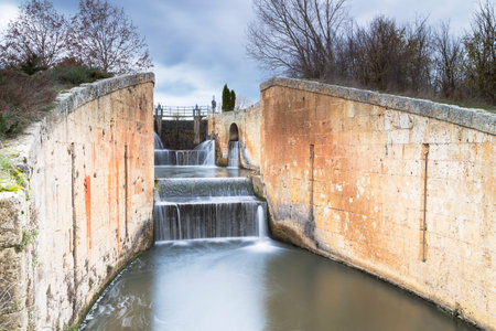 channel of Castile Palencia, Spainの写真素材