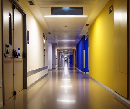hospital interior corridor clinicのeditorial素材