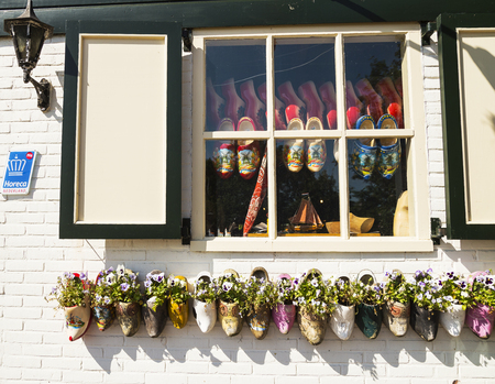 Famous traditional Dutch wooden clogs