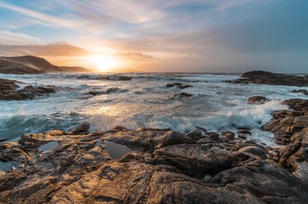 Sunset at sea,Laxe, Galicia, Spain