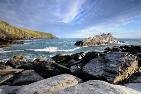 Cliffs and rocks of coast of Ireland