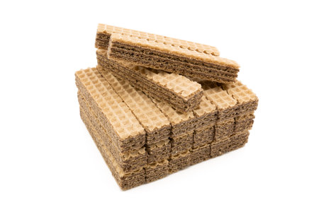 wafers with cocoa creamの写真素材