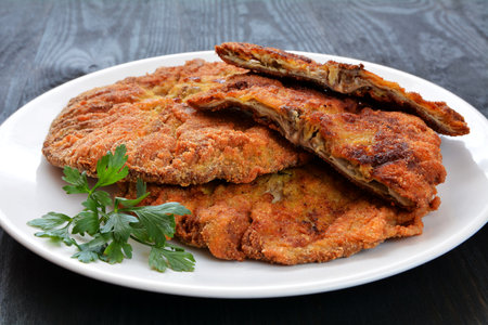 Kite mushroom fried in breadcrumbsの写真素材