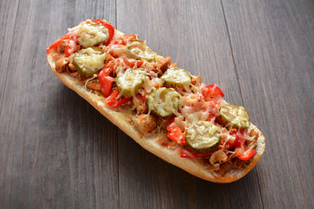 casserole with chicken, pepper and cucumberの写真素材