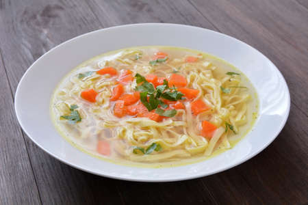 chicken noodle soupの写真素材