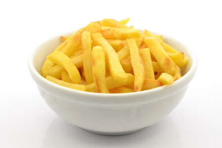 potato fries on a white background