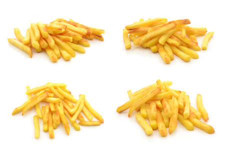 potato fries on a white background