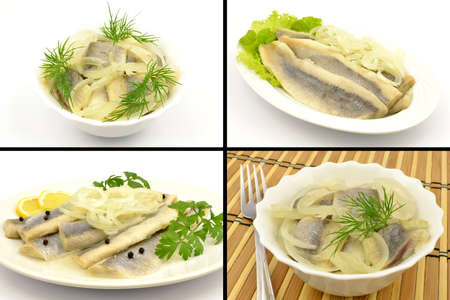 herring fillets in oilの写真素材