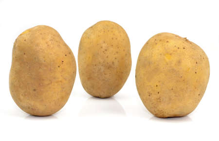 potatoes on a white backgroundの写真素材