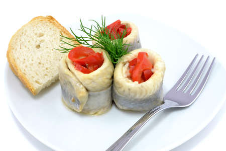 herring rolls with peppers
