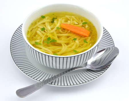 chicken noodle soupの写真素材