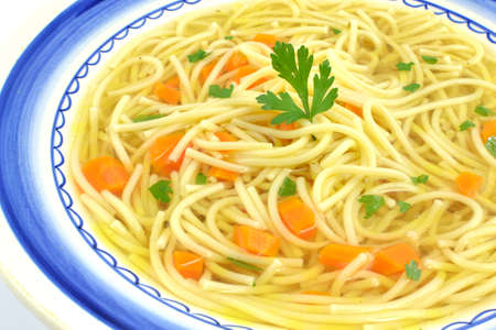 chicken noodle soupの写真素材
