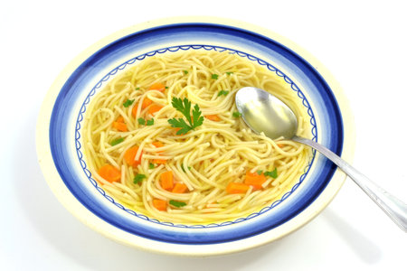 chicken noodle soupの写真素材