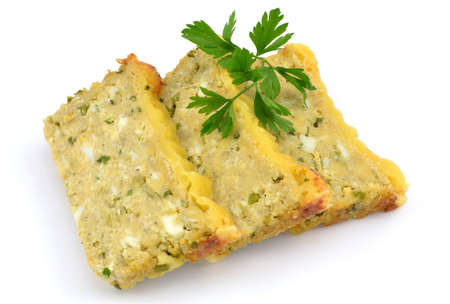 Egg pate on white backgroundの写真素材