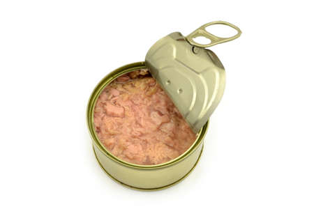 tuna pieces in a canの写真素材