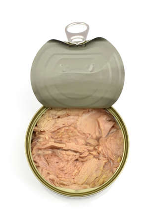 tuna pieces in a canの写真素材