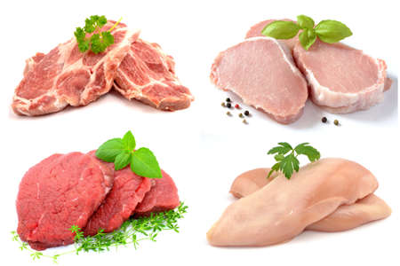 set of various meatsの写真素材