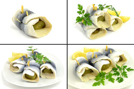 herring pickled with cucumberの写真素材